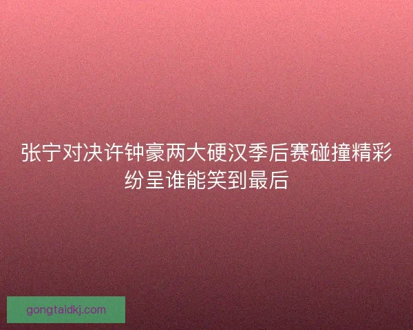 张宁对决许钟豪两大硬汉季后赛碰撞精彩纷呈谁能笑到最后