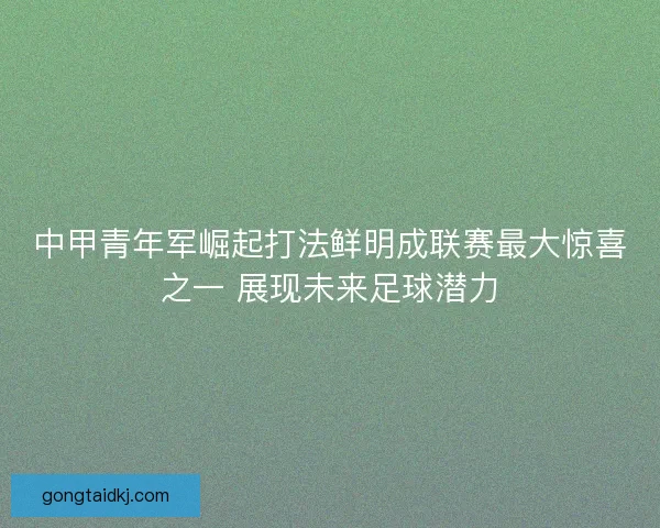 中甲青年军崛起打法鲜明成联赛最大惊喜之一 展现未来足球潜力