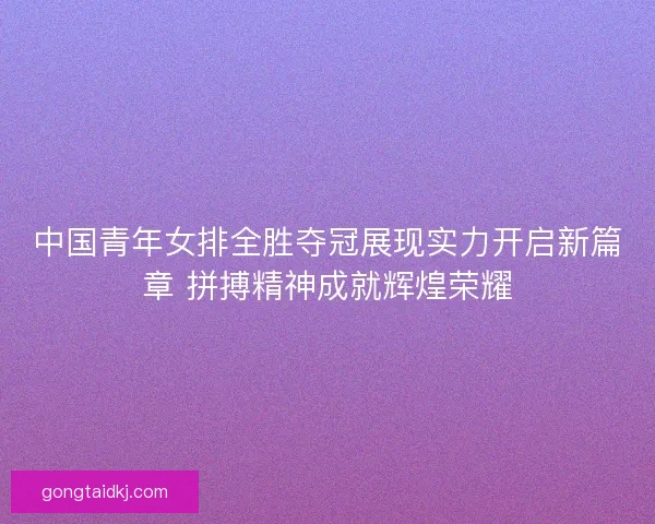 中国青年女排全胜夺冠展现实力开启新篇章 拼搏精神成就辉煌荣耀